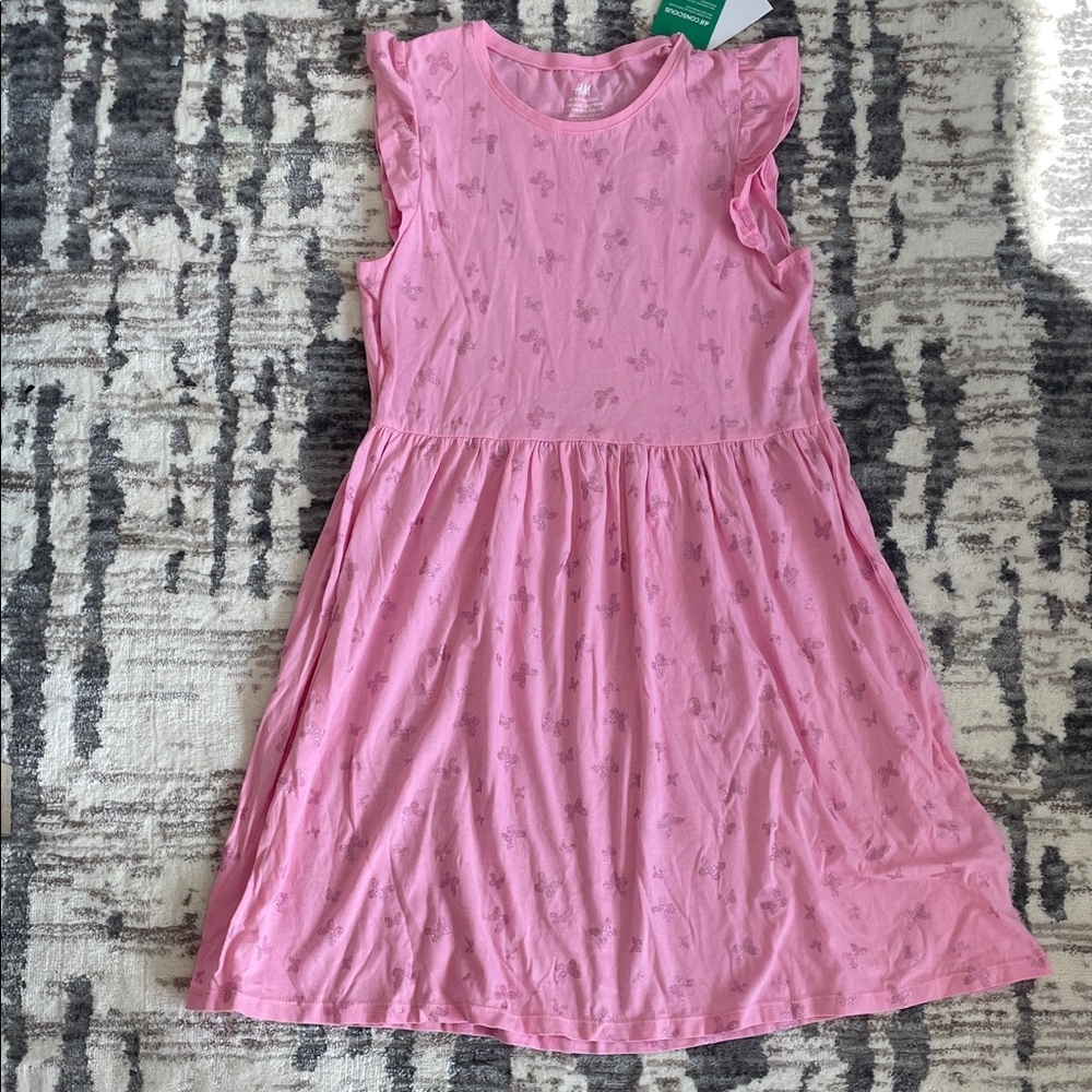 H&M Light Pink Ruffle Sleeve Dress